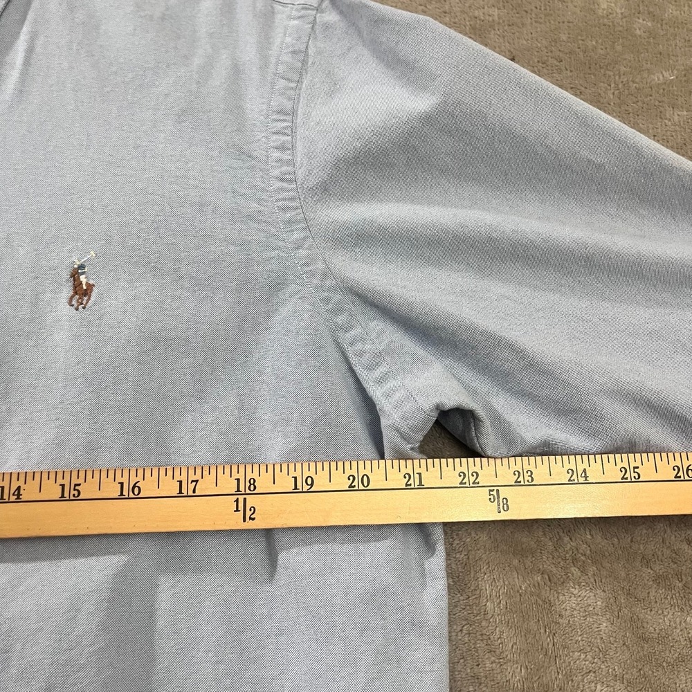 Ralph Lauren Oxford Shirt Men Large Blue Flesh Pony Classic Preppy Work Heritage - Picture 4 of 6